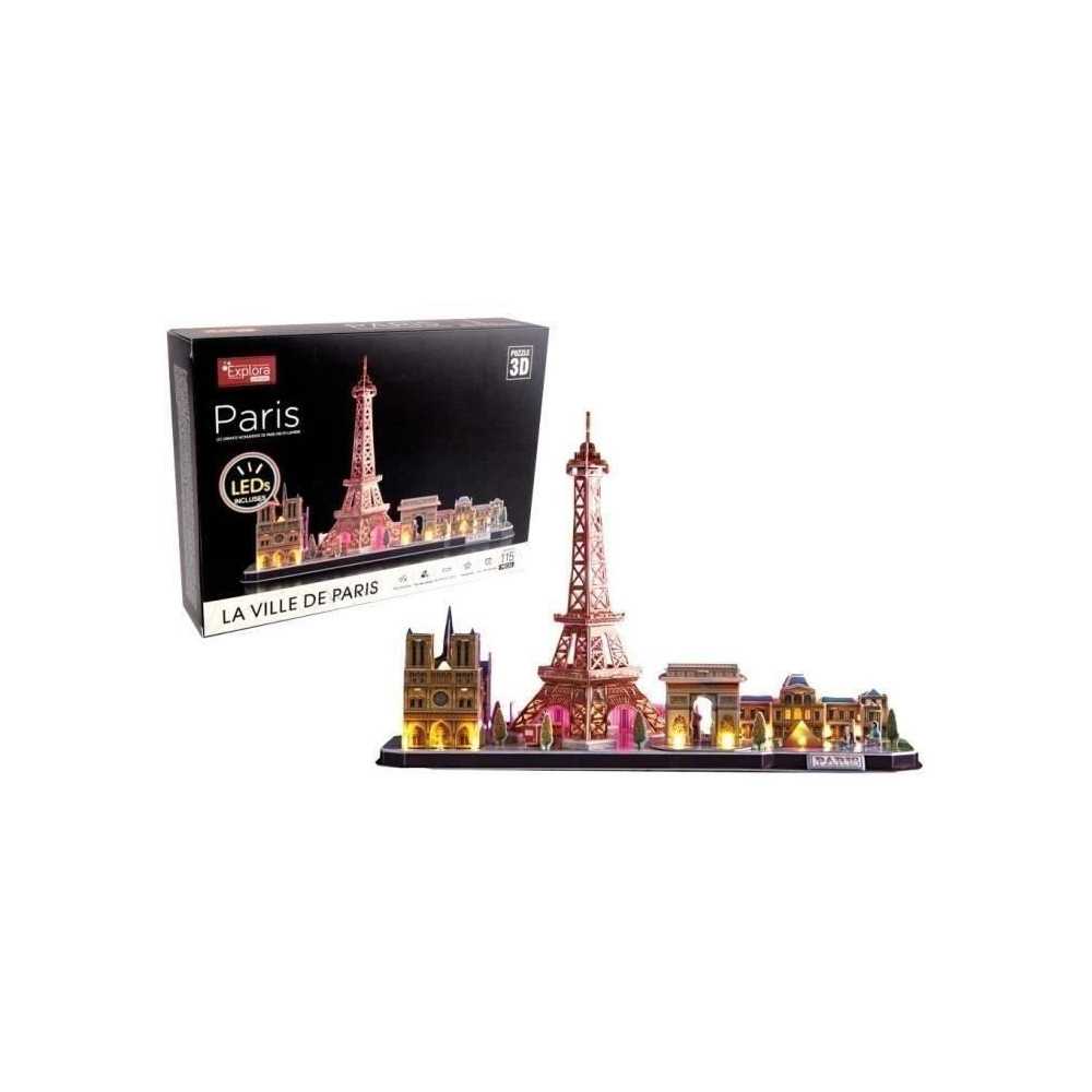Puzzle 3D lumineux - Monuments De Paris - Jeu de construction - EXPLOR