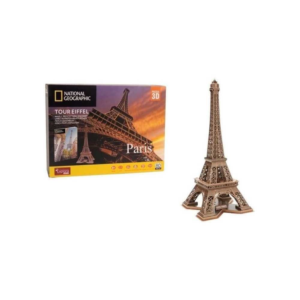Puzzle 3D - Tour Eiffel - Jeu de construction - EXPLORA - 80 pieces -