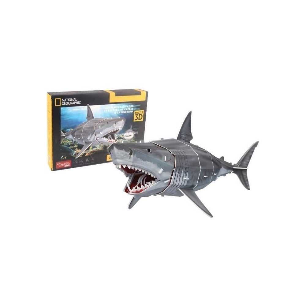 Puzzle 3D - Grand Requin Blanc - Jeu de construction - EXPLORA - 72 pi