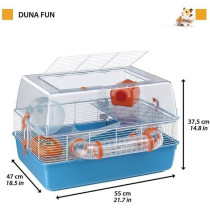 Cage - FERPLAST - DUNA FUN - 55 x 47 x 37,5 cm - Bleu