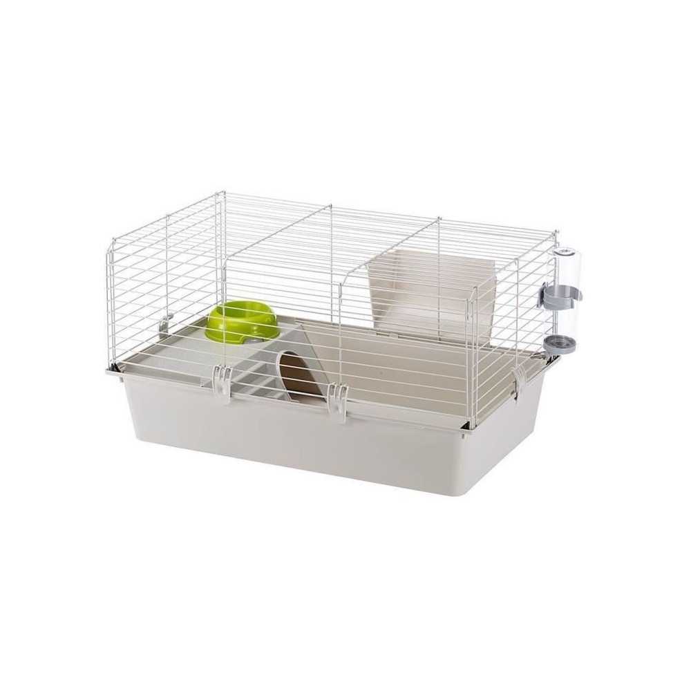 Cage - FERPLASTE - CAVIE 80X1 - 77 x 48 x 42 cm - Gris clair