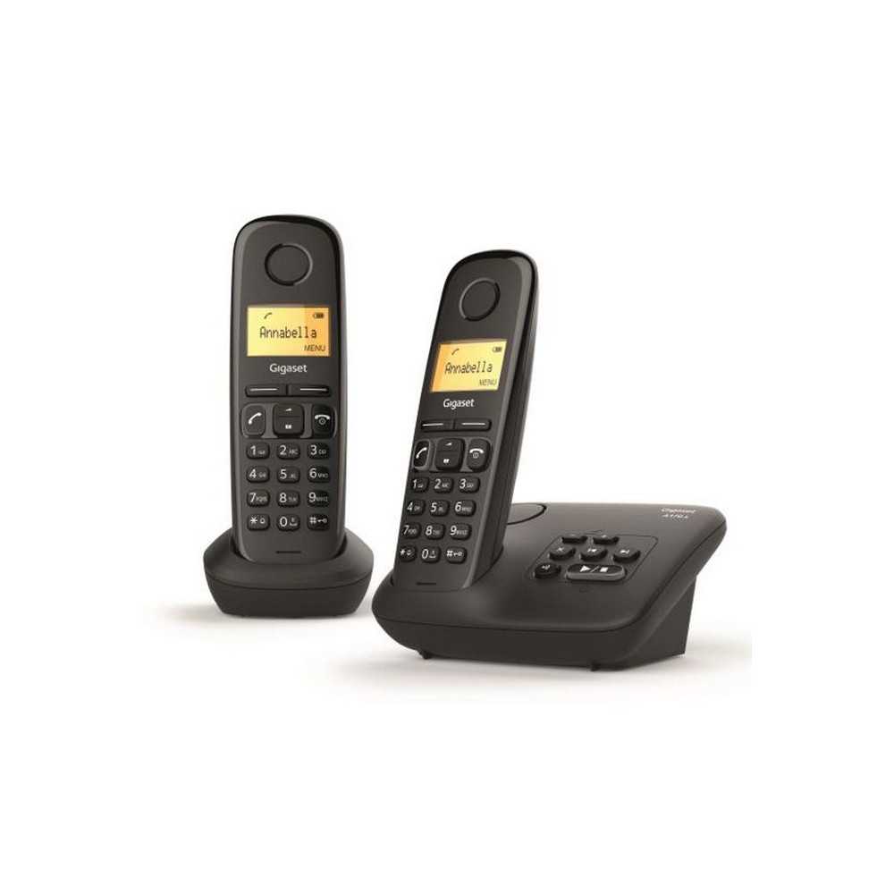 Téléphone Fixe GIGASET A 170 A Duo Noir - Répondeur - Écran rétro