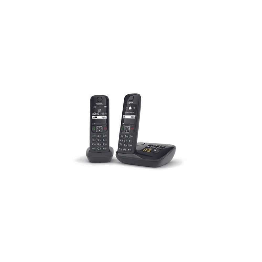 Téléphone Fixe AS690 A Duo Noir - GIGASET - Répondeur 20 min - Main