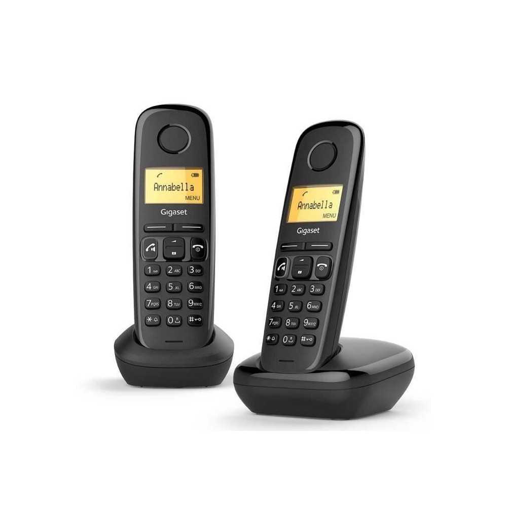 Téléphone sans fil GIGASET A270 Duo Noir - ID d'appelant, Répertoir