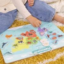 Plateau magnétique des continents - Jeu Éducatif - J.A.D.E - 30 piec