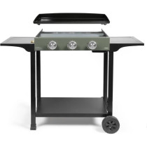Plancha gaz sur chariot - LIVOO - DOC326 - 3 brûleurs - Vert / Noir