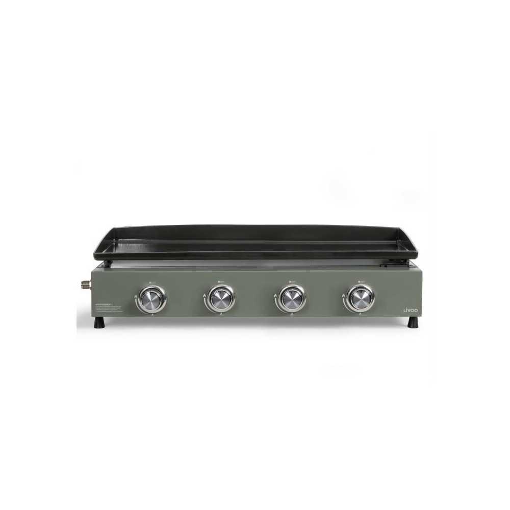 Plancha gaz - LIVOO - DOC325 - 4 brûleurs - Vert / Noir