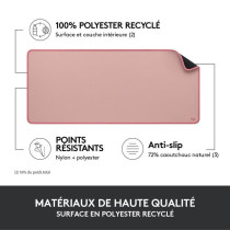 Tapis de souris - Logitech - Desk Mat - Studio Série - Étendu - Rose