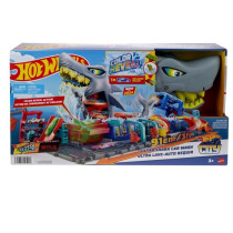 Hot Wheels City-Station de Lavage Requin-Coffret voiture Color Reveal