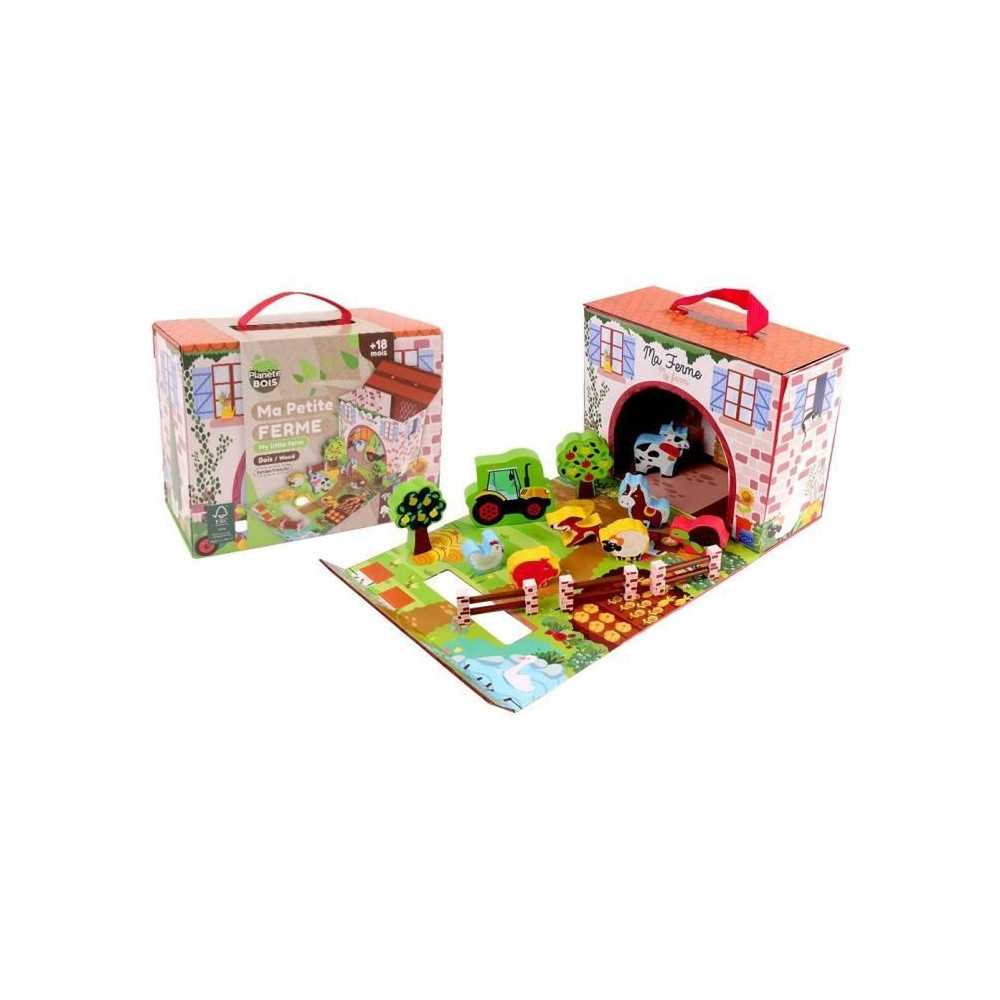 Maison de Jeu Ferme - PLANeTE BOIS - FSC - 12 Pieces - Jeu Enfant - De