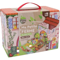 Maison de Jeu Ferme - PLANeTE BOIS - FSC - 12 Pieces - Jeu Enfant - De