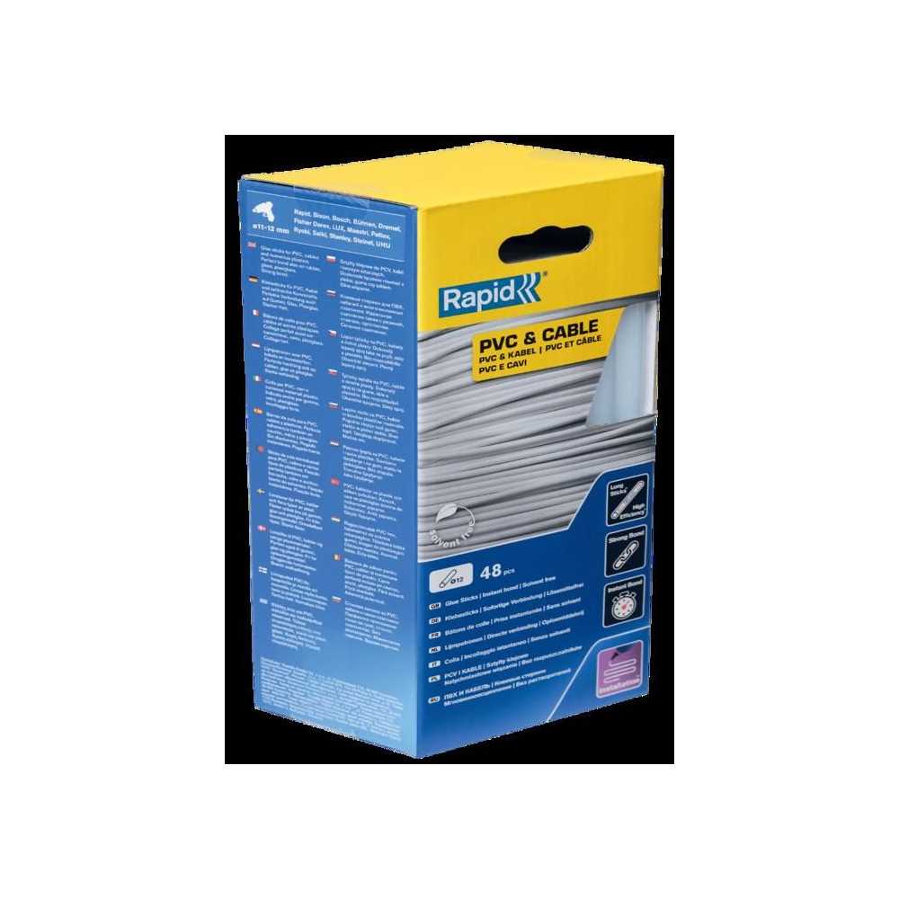 Bâtons de colle - Rapid - 12 mm - 48 bâtons - PVC - Résine - Intér