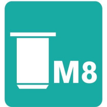 Ecrous a sertir pour vis Ø8mm - RAPID - M8 - Boite de 20 + foret