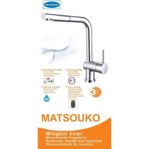 ROUSSEAU Robinet mitigeur de cuisine Matsouko - Avec douchette - Gris