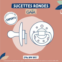 Sucette Dodie Gaia +0m Bord de Mer Lot de 2 - Sucette ronde - Caoutcho