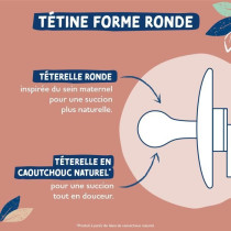 Sucette Dodie Gaia +0m Bord de Mer Lot de 2 - Sucette ronde - Caoutcho
