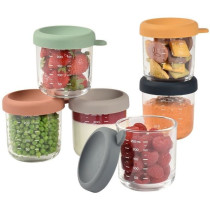Coffret 6 portions verre - BEABA - 914008 - 250 ml - Sunrise color mix