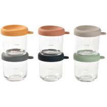 Coffret 6 portions verre - BEABA - 914008 - 250 ml - Sunrise color mix