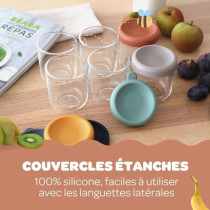 Coffret 6 portions verre - BEABA - 914008 - 250 ml - Sunrise color mix