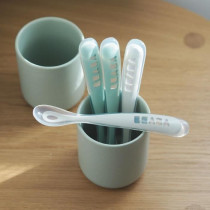Lot de 4 cuilleres - BEABA - 913553- 1er âge - Silicone - Velvet grey