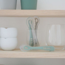 Lot de 4 cuilleres - BEABA - 913555- 2eme âge - Silicone - Velvet gre