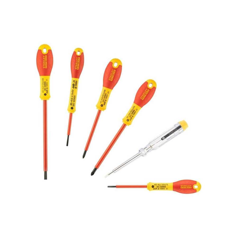 Jeu de 6 Tournevis Isolés 1000V - STANLEY FATMAX - 0-65-443 - Electri
