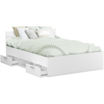 Demeyere Lit adulte MICHIGAN - 160 x 200 cm - Multiples rangements - B