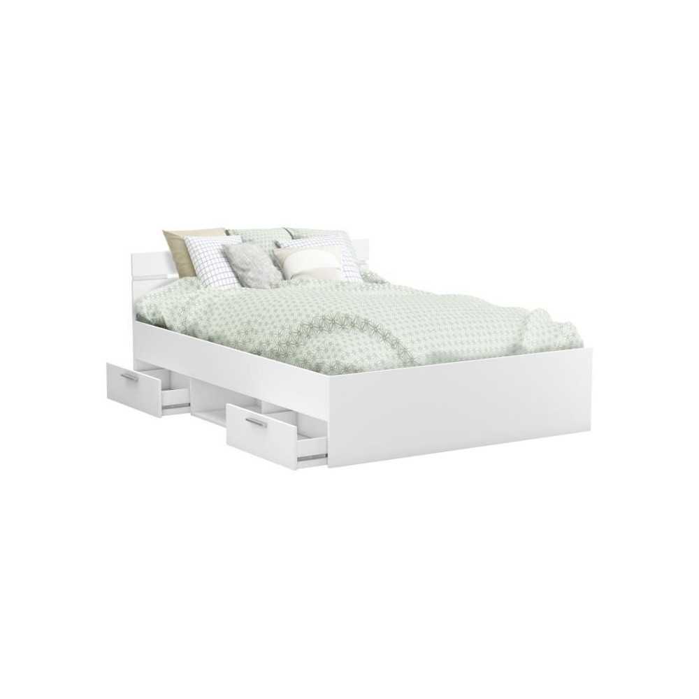 Demeyere Lit adulte MICHIGAN - 160 x 200 cm - Multiples rangements - B