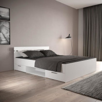 Demeyere Lit adulte MICHIGAN - 160 x 200 cm - Multiples rangements - B