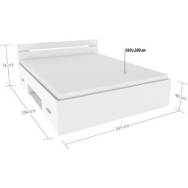 Demeyere Lit adulte MICHIGAN - 160 x 200 cm - Multiples rangements - B