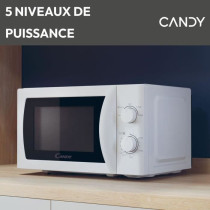 CMW20SMW Micro-ondes Mono CANDY Idea - 20L - MO : 700W - UI mécanique
