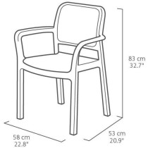 Allibert by KETER - Chloe - lot de 6 fauteuils de jardin - en résine