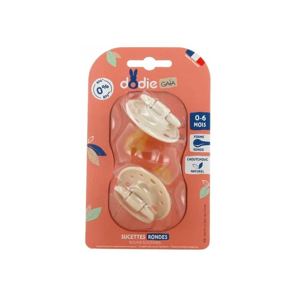 Sucettes-Dodie Gaia Sucettes Rondes 0-6M x2 (Couleur : Beige) Sucettes-Dodie Gaia Sucettes Rondes 0-6M x2 (Couleur : Beige)