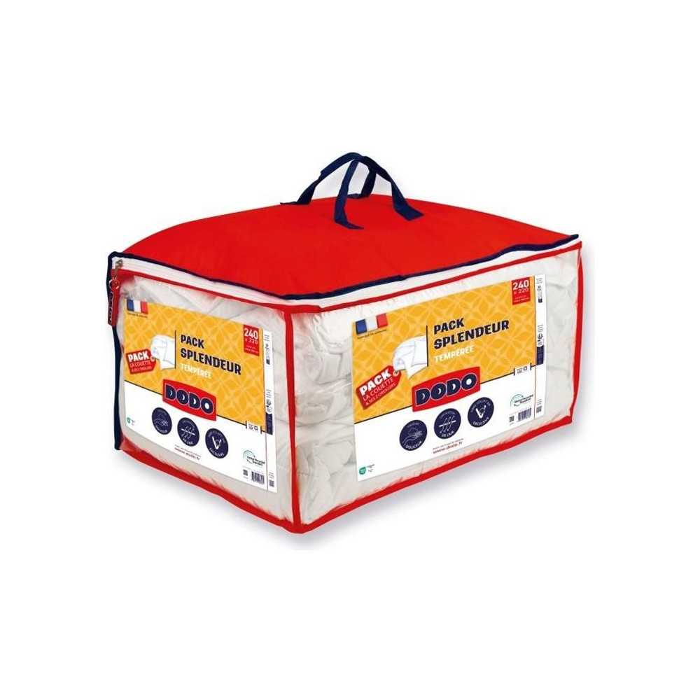 Pack couette 220 x 240 cm + 2 oreillers 60 x 60 cm - Splendeur - Garni