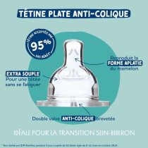 Lot de 3 biberons - DODIE - EB19 - 270 ml - Tétine plate - Vert