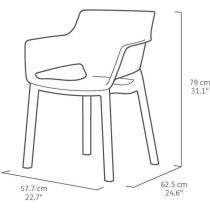 Lot de 6 fauteuils de jardin - Allibert by KETER - ELISA - En résine
