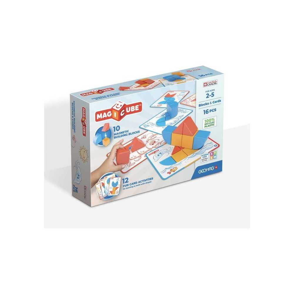 Blocs magnétiques - GEOMAG - Magicube Blocks & Cards - 16 pieces - É