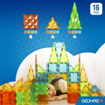 Tuiles magnétiques - GEOMAG - Tiles Gems 4100 - 16 pieces - Formes g