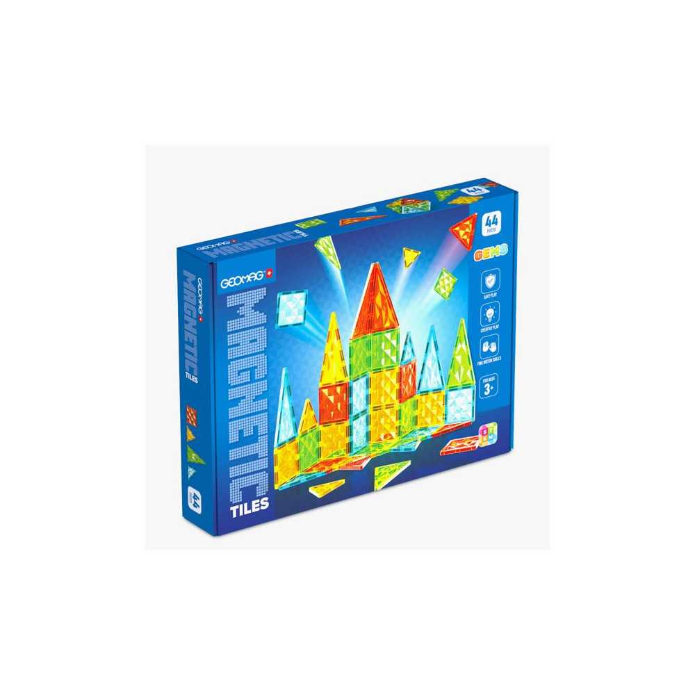 Tuiles magnétiques - GEOMAG - Tiles Gems 4102 - 44 pieces - Formes g