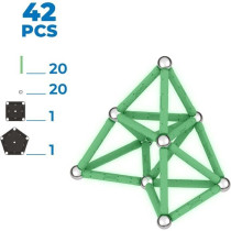 Coffret de construction - GEOMAG - Glow Recycled - 42 pieces - Lumines