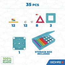 Coffret de construction - GEOMAG - Glitter Panels - 35 pieces - Magné