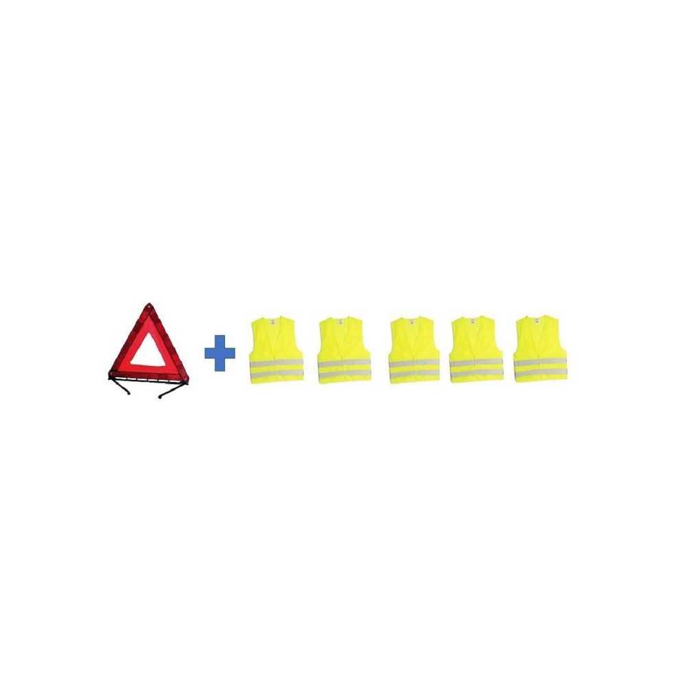 Pack sécurité - HTC EQUIPEMENT - 1 triangle + 5 gilets de sécurité
