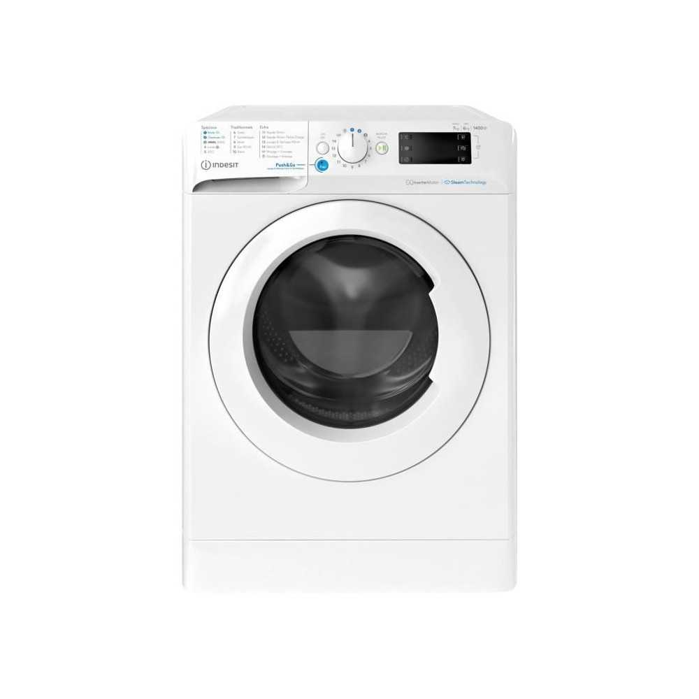 Lave-linge séchant hublot INDESIT BDE76435WVFR - 7 / 6 kg - Induction