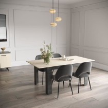 Table a manger fixe - KENT - Chene de fil / Sidewalk - Rectangulaire -