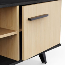 Banc TV - KENT - Chene de fil / Sidewalk - 2 portes ouvrantes - 2 nich