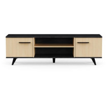 Banc TV - KENT - Chene de fil / Sidewalk - 2 portes ouvrantes - 2 nich