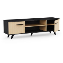 Banc TV - KENT - Chene de fil / Sidewalk - 2 portes ouvrantes - 2 nich
