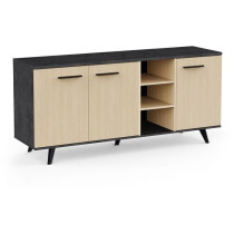 Enfilade Buffet - KENT - Chene de fil / Sidewalk - 3 portes ouvrantes