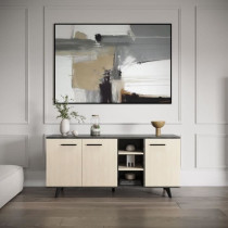 Enfilade Buffet - KENT - Chene de fil / Sidewalk - 3 portes ouvrantes
