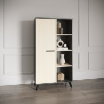 Buffet haut H 153,9 cm - KENT - Chene de fil / Sidewalk - 1 porte - 4